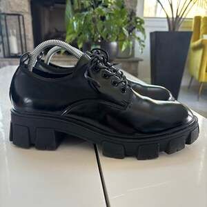 Black Madden Girl Patent G-Trix Chunky Platform Shoes Lace Up Size 10